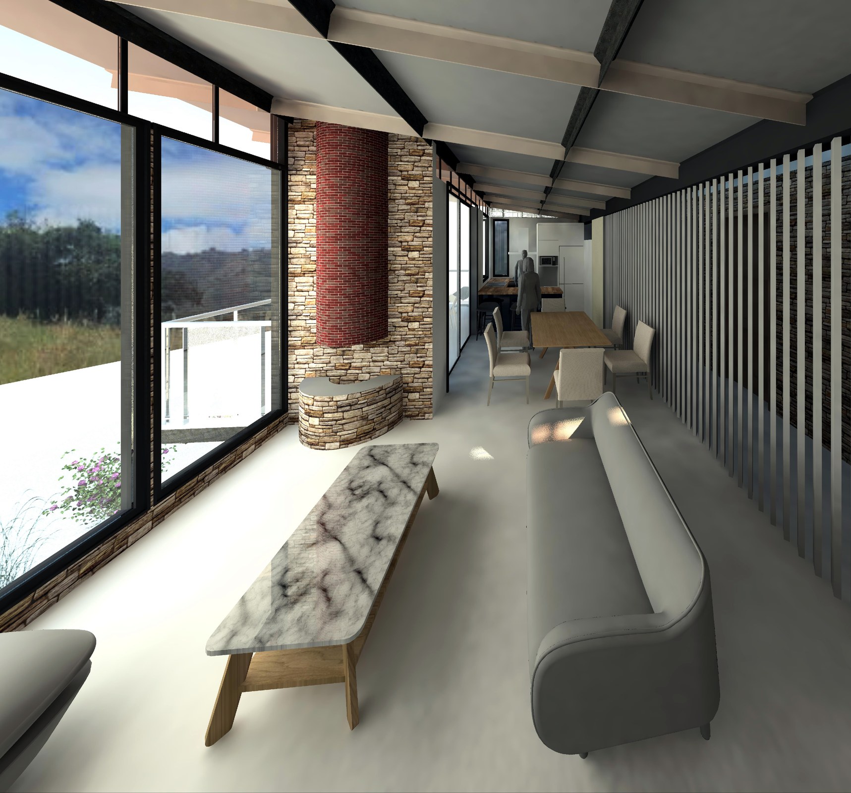 Espace de vie de la maison rurale