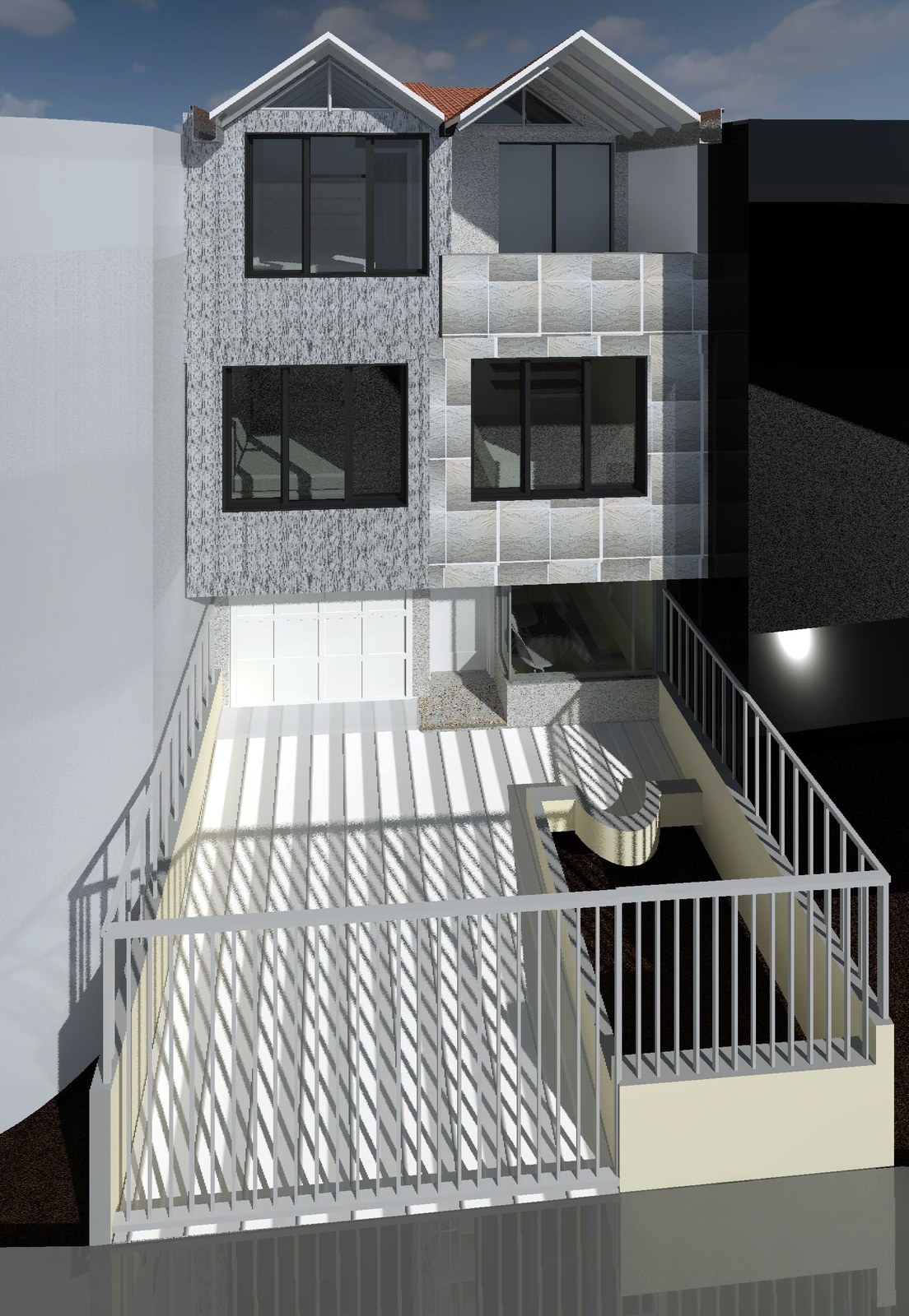Render de fachada frontal de la ampliación de Casa de la Misericordia