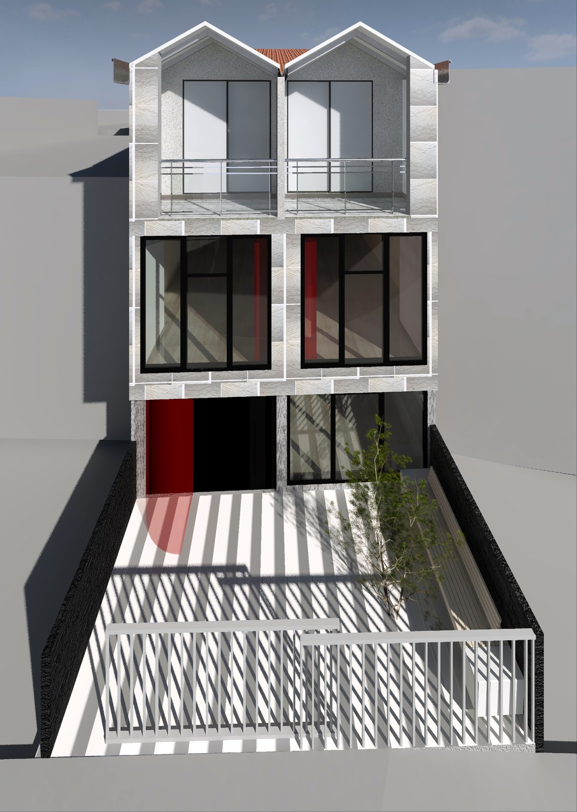 Render de fachada de la ampliación de Casa de la Misericordia