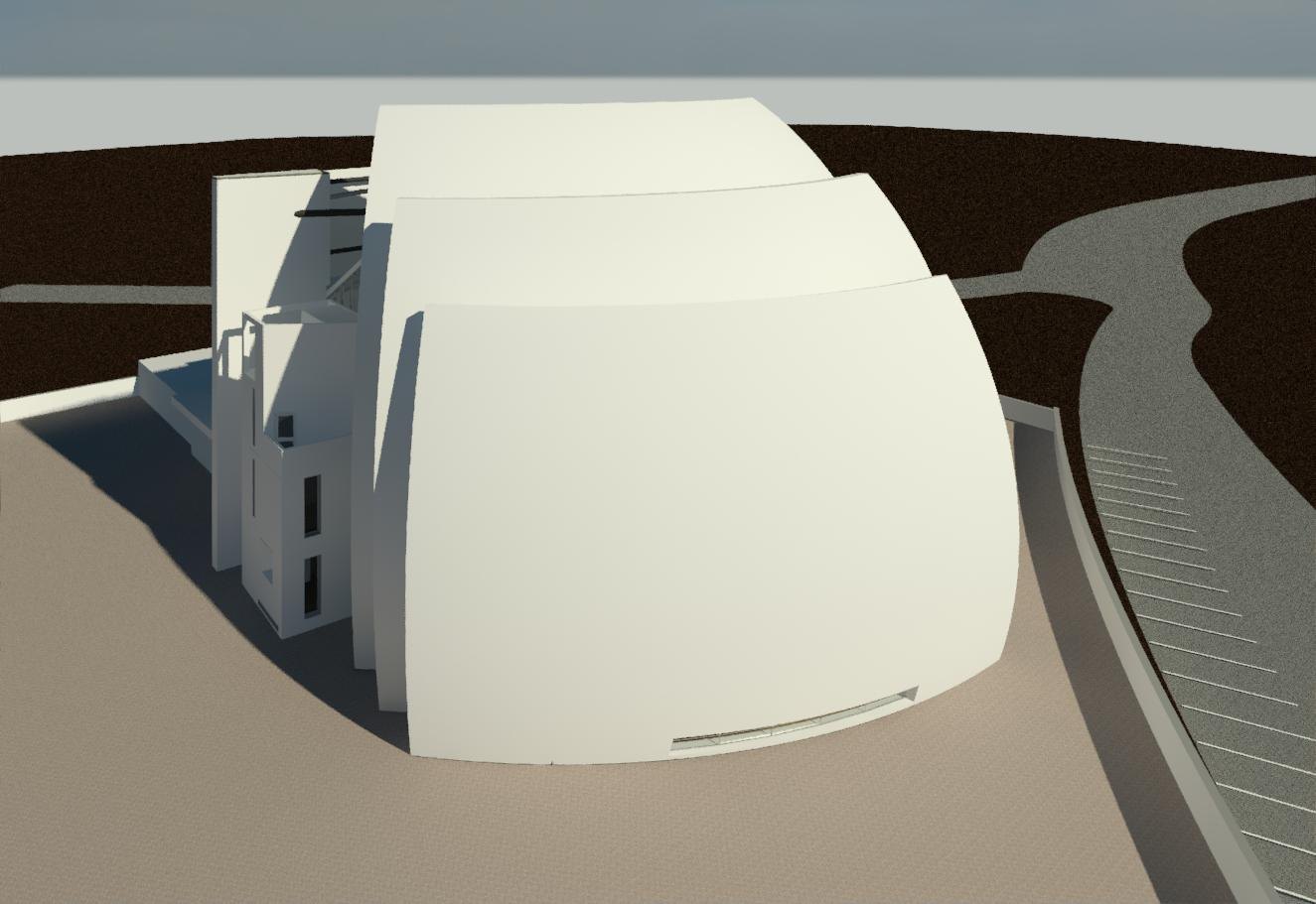 Vue extérieure des voiles de l'église