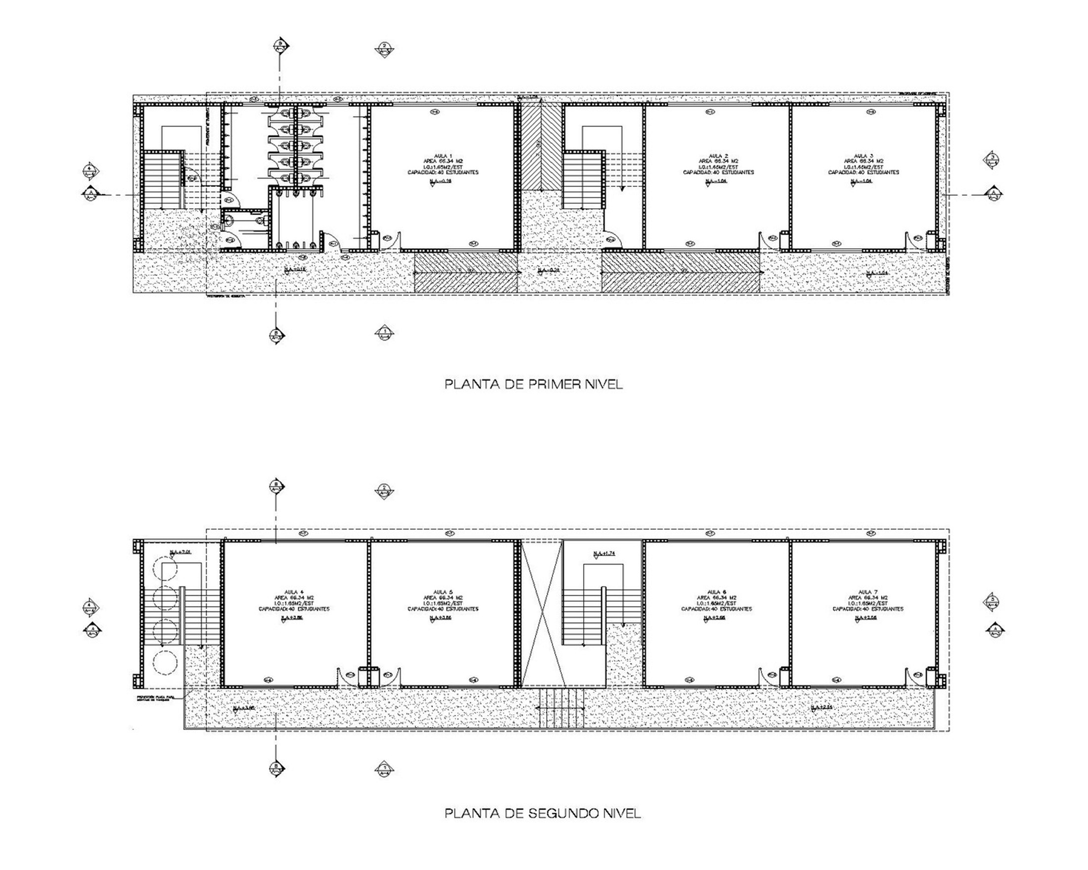 School building floor plans reviewed for Disproyectos LTDA