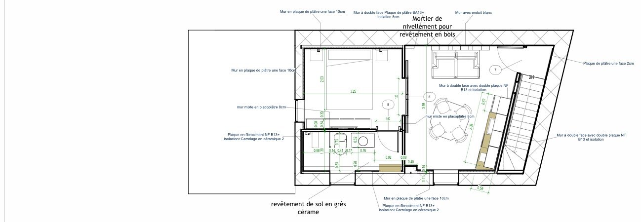 Plan d'aménagement de l'étage