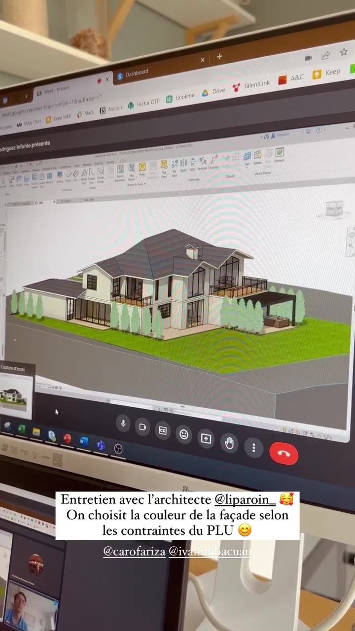Image extraite des vidéos du processus de conception (modèle Revit)