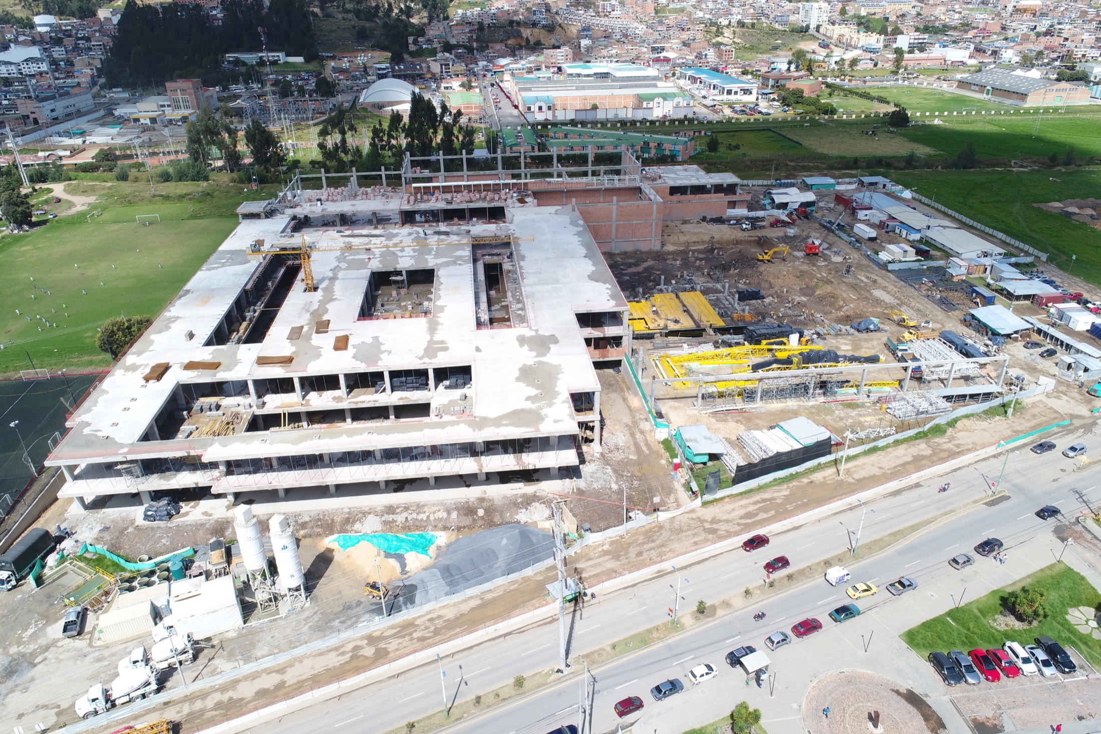 Viva Tunja shopping mall construction aerial view