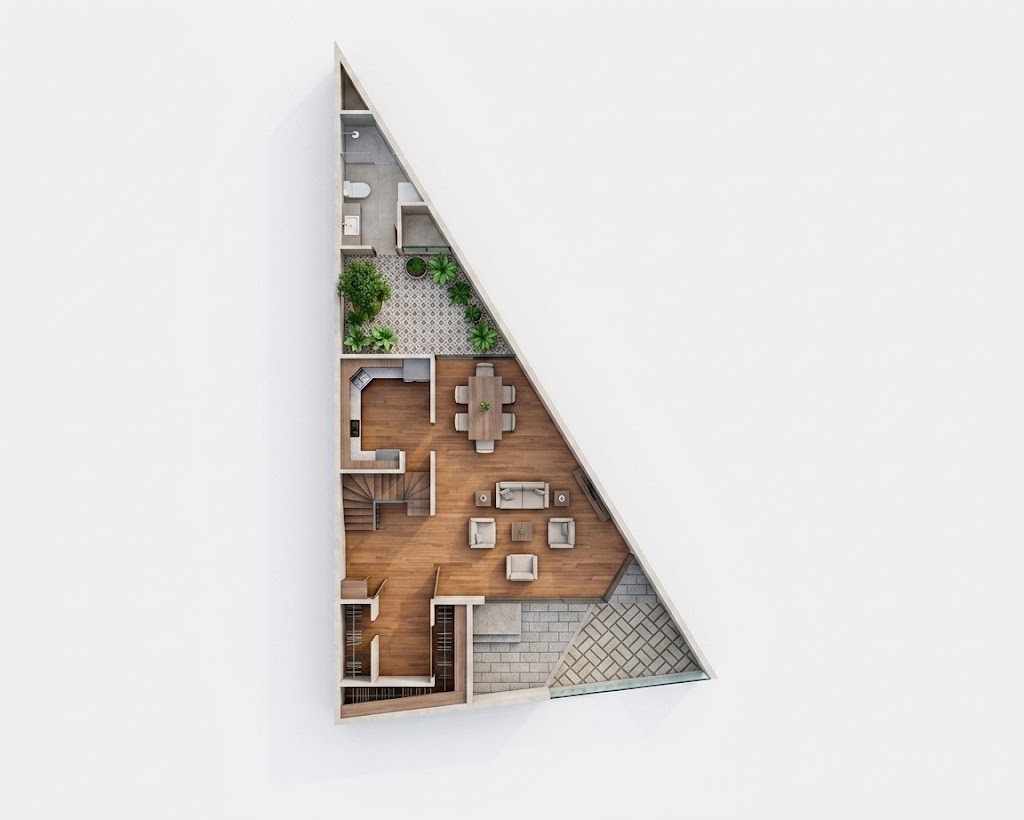 Casa Calle 60A axonometric plan render