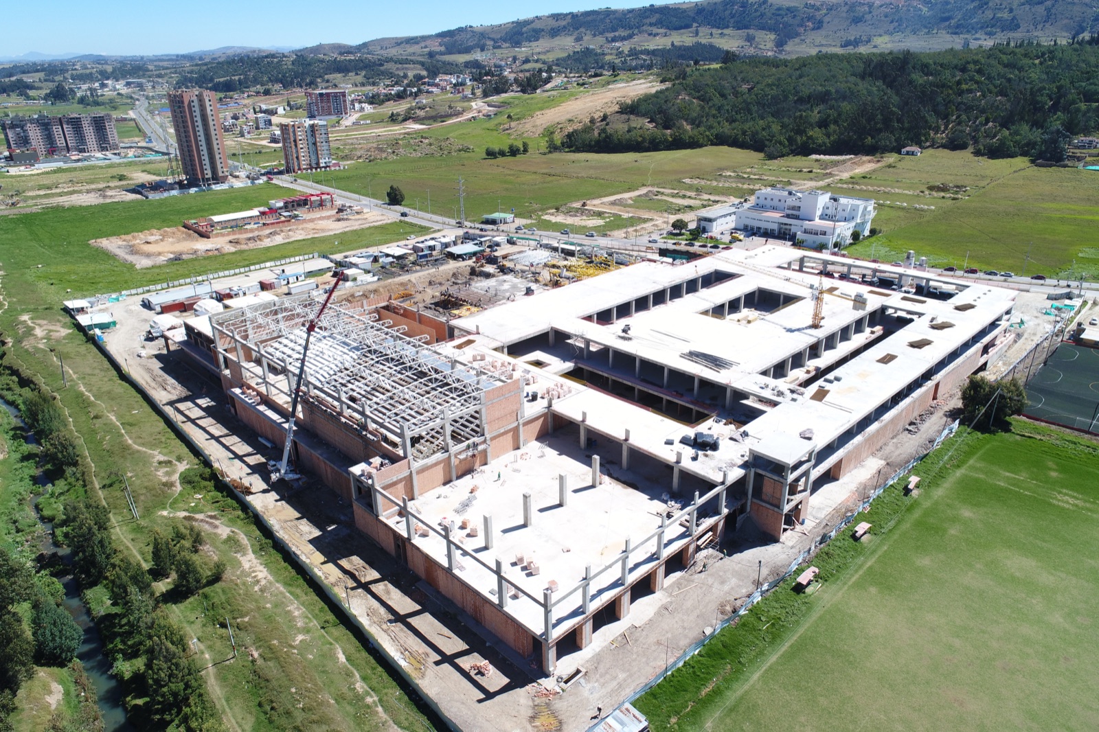 Viva Tunja shopping mall construction aerial view