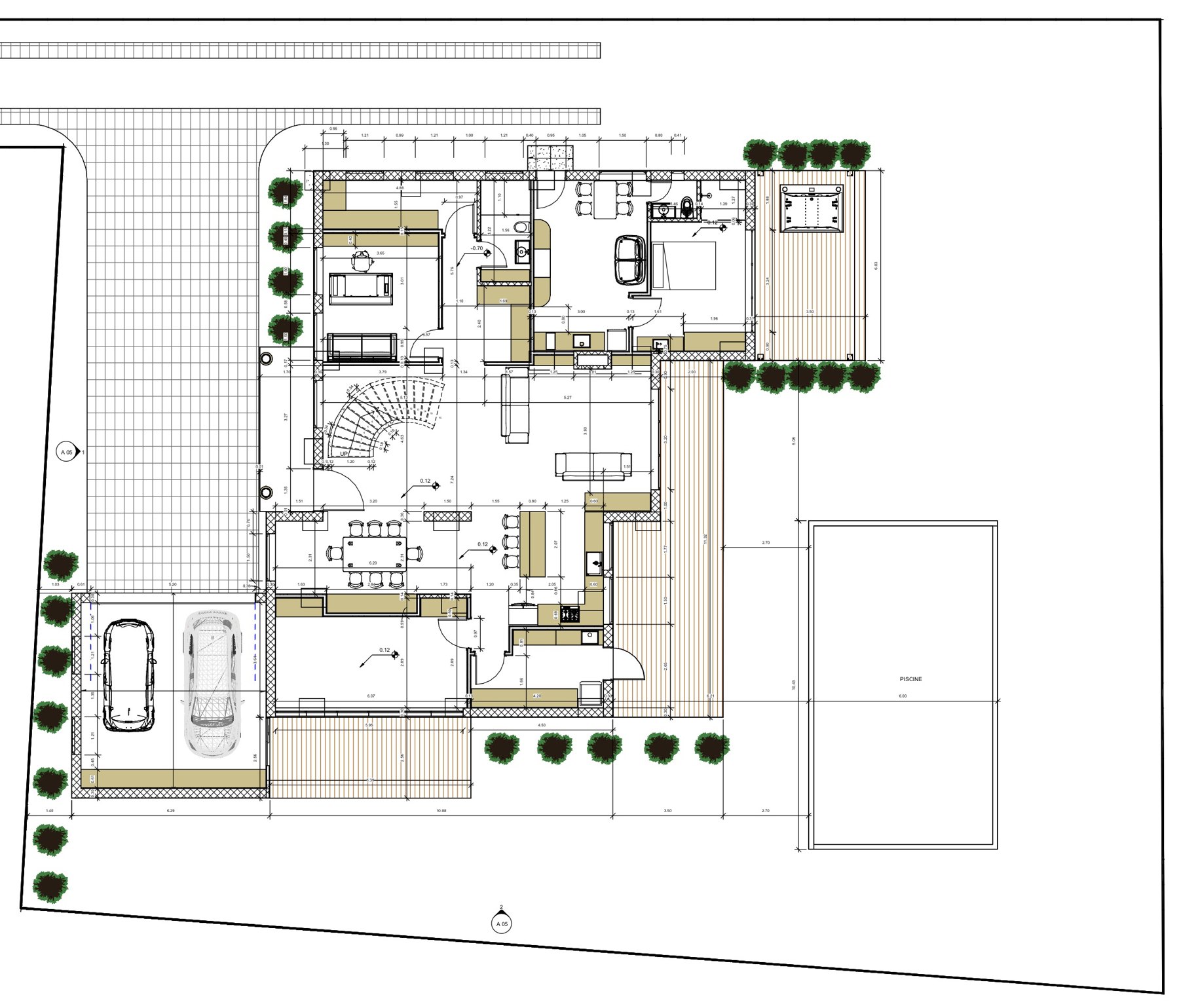 Plan du rez-de-chauss&eacute;e