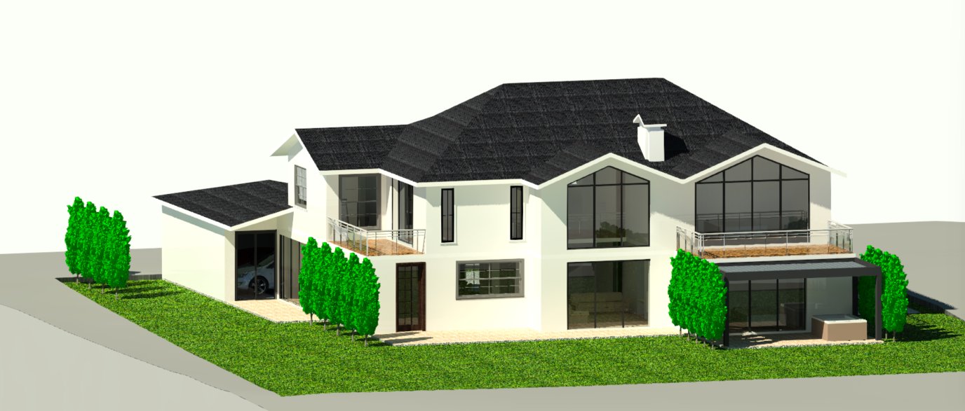 Vue 3D a&eacute;rienne de la maison d'Oncy